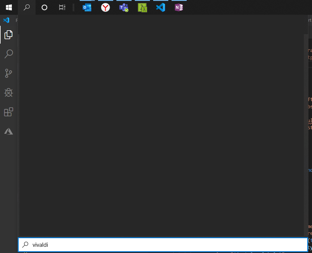An image illustrating a Windows 10 issue where results are not being displayed when searching for items in the Start Menu